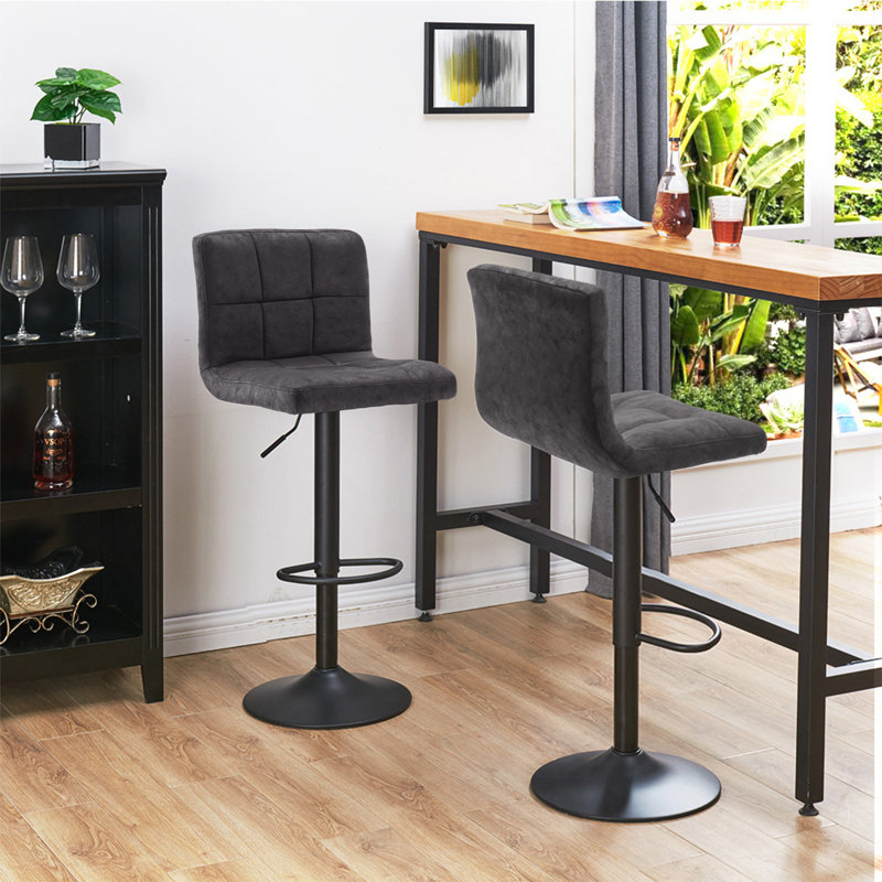 Latitude Run® Amjed Swivel Adjustable Height Bar Stool & Reviews Wayfair